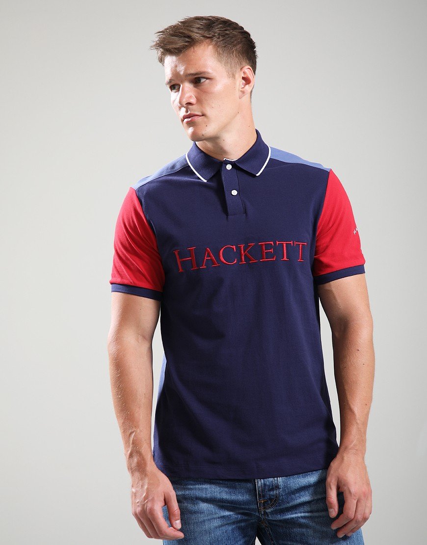 Hackett Number HKT Multi Polo Shirt Ink Blue