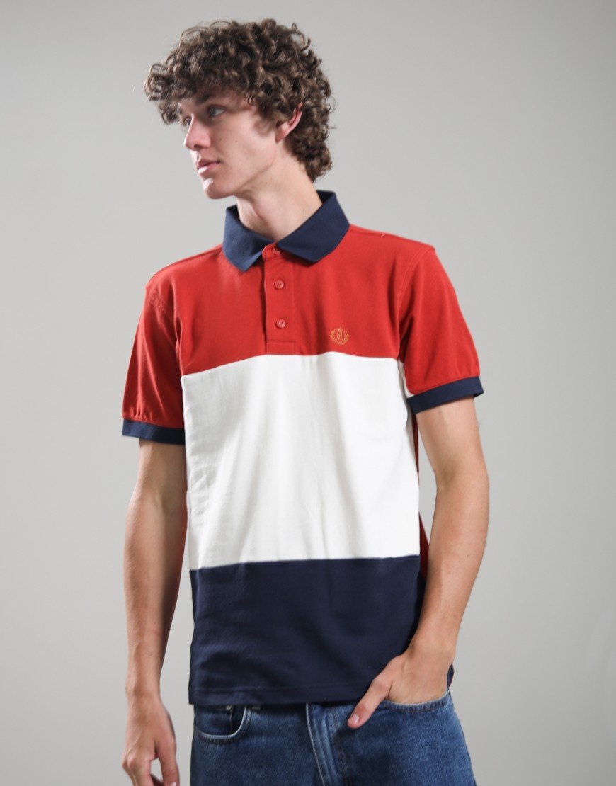 Henri Lloyd Nautique Polo Shirt Freo Red/Off White/Navy