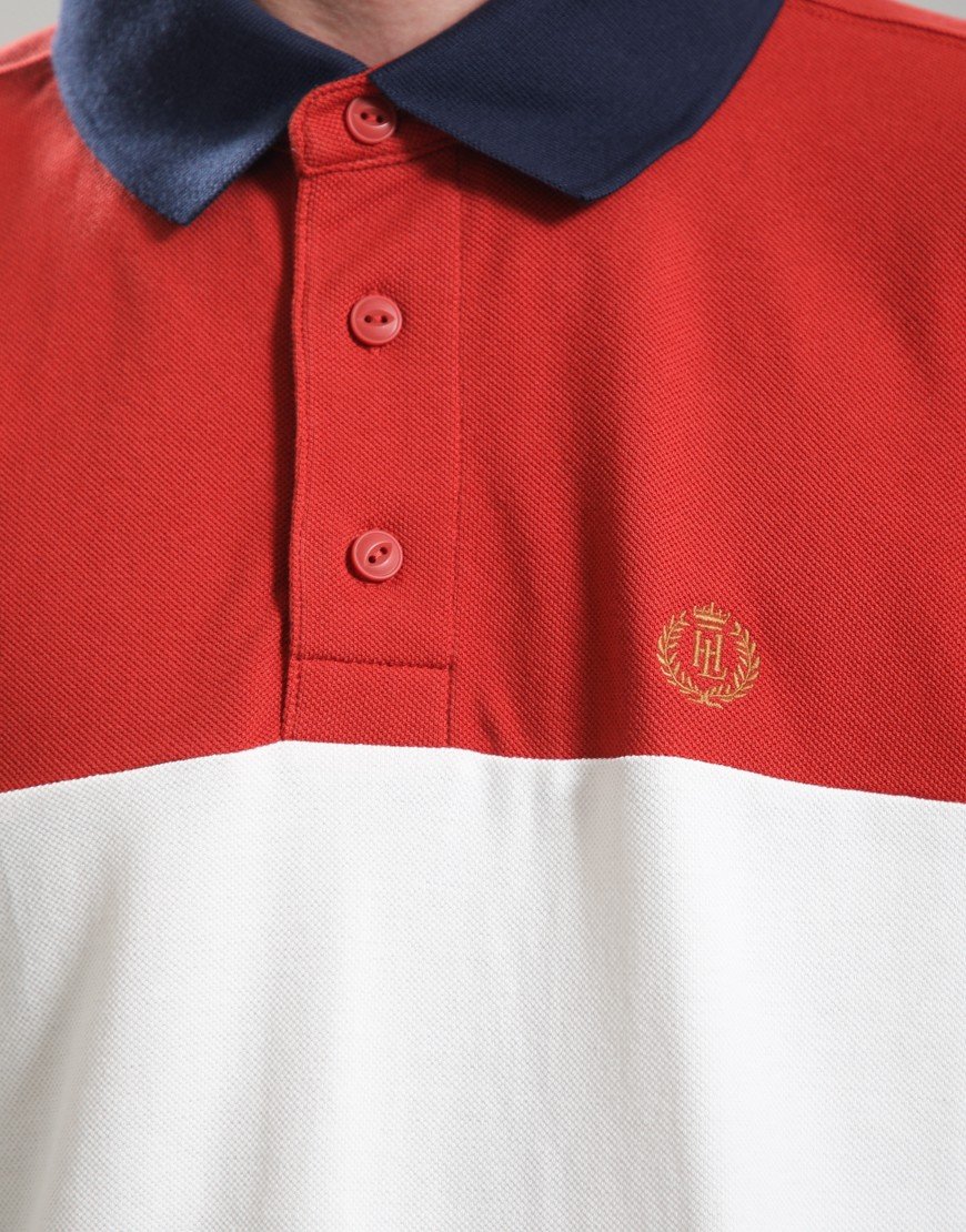 Henri Lloyd Nautique Polo Shirt Freo Red/Off White/Navy