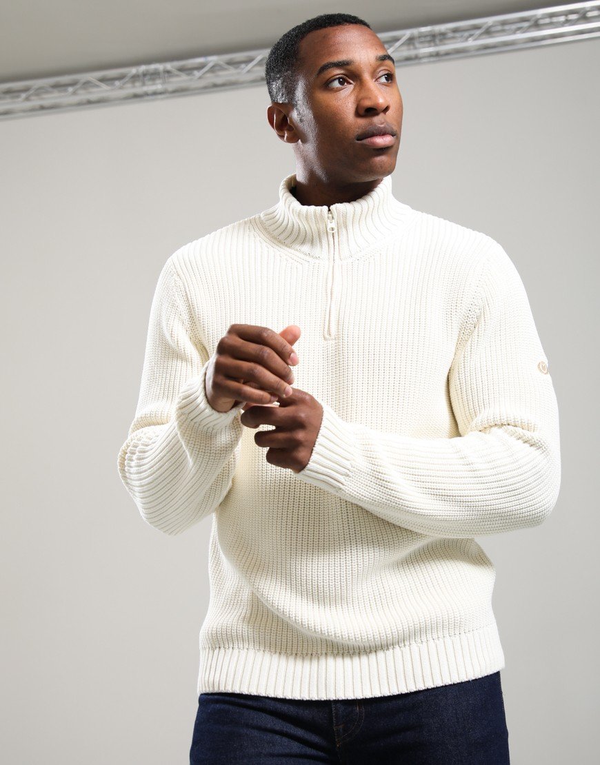Henri Lloyd Golant 1/4 Zip Knit Ecru