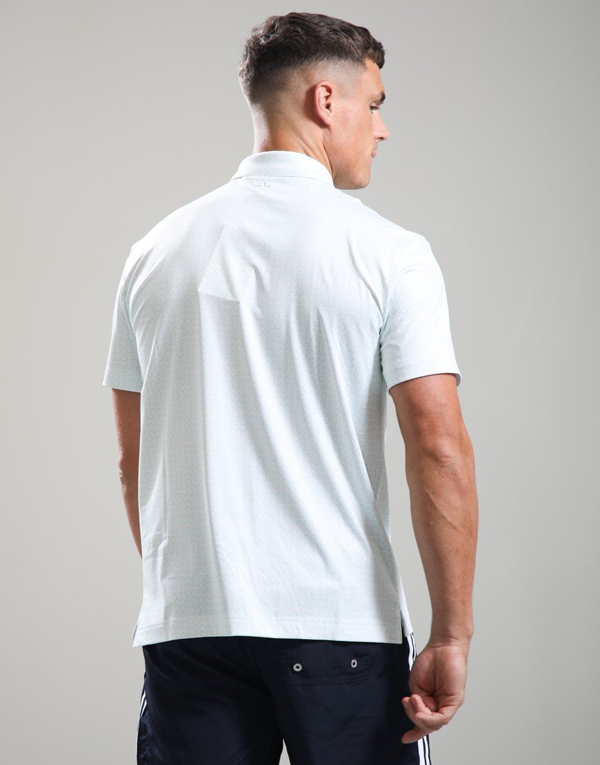 J.Lindeberg Bala Print Polo Shirt Bias Bridge/Bay White