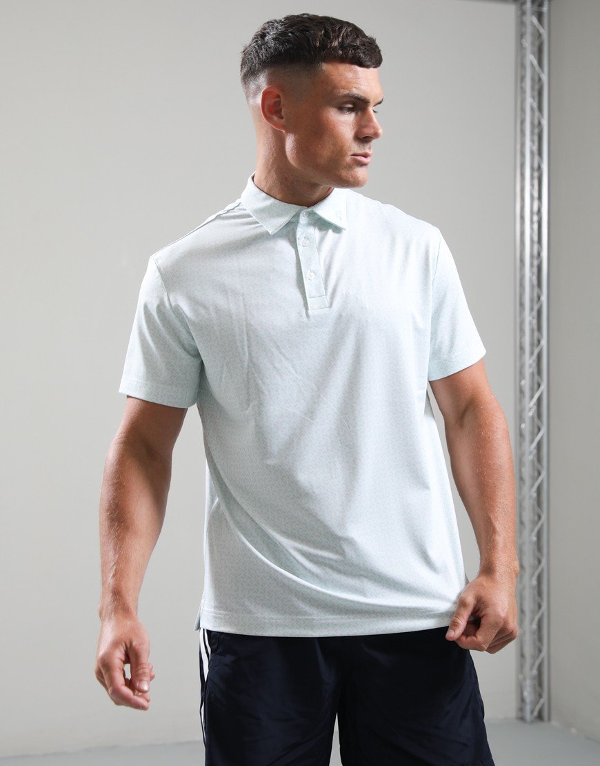 J.Lindeberg Bala Print Polo Shirt Bias Bridge/Bay White
