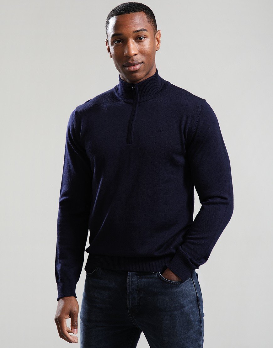 J.Lindeberg Kiyan Merino 1/4 Zip Knit Navy