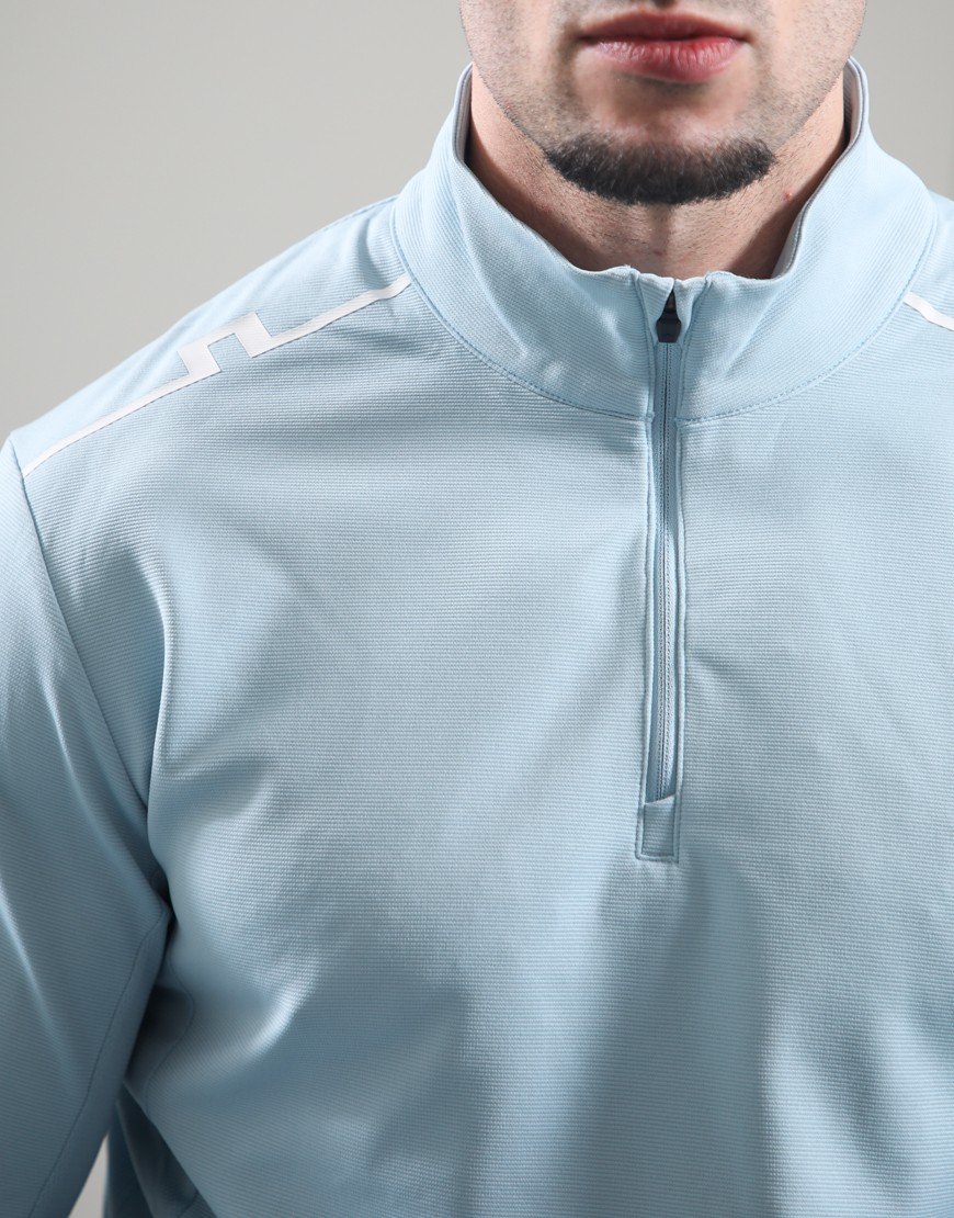 J.Lindeberg Leon Quarter Zip Mid Layer Forget Me Not