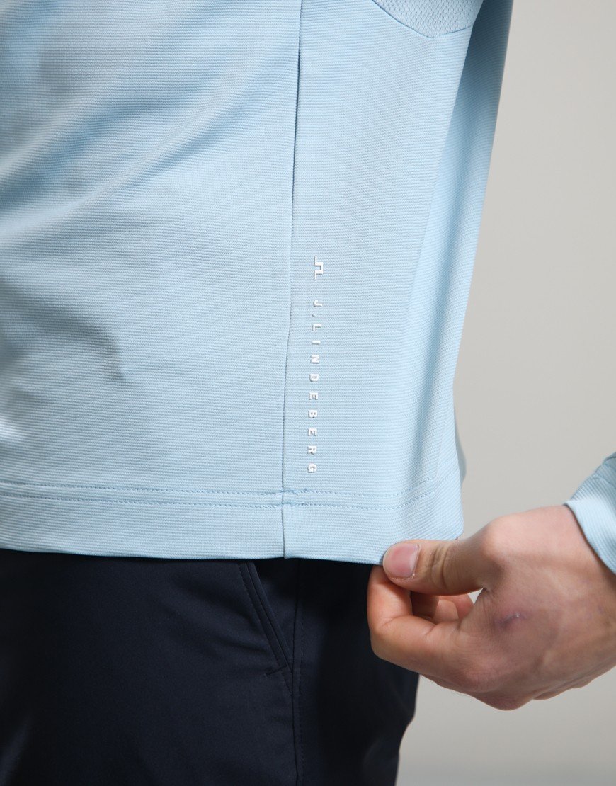 J.Lindeberg Leon Quarter Zip Mid Layer Forget Me Not