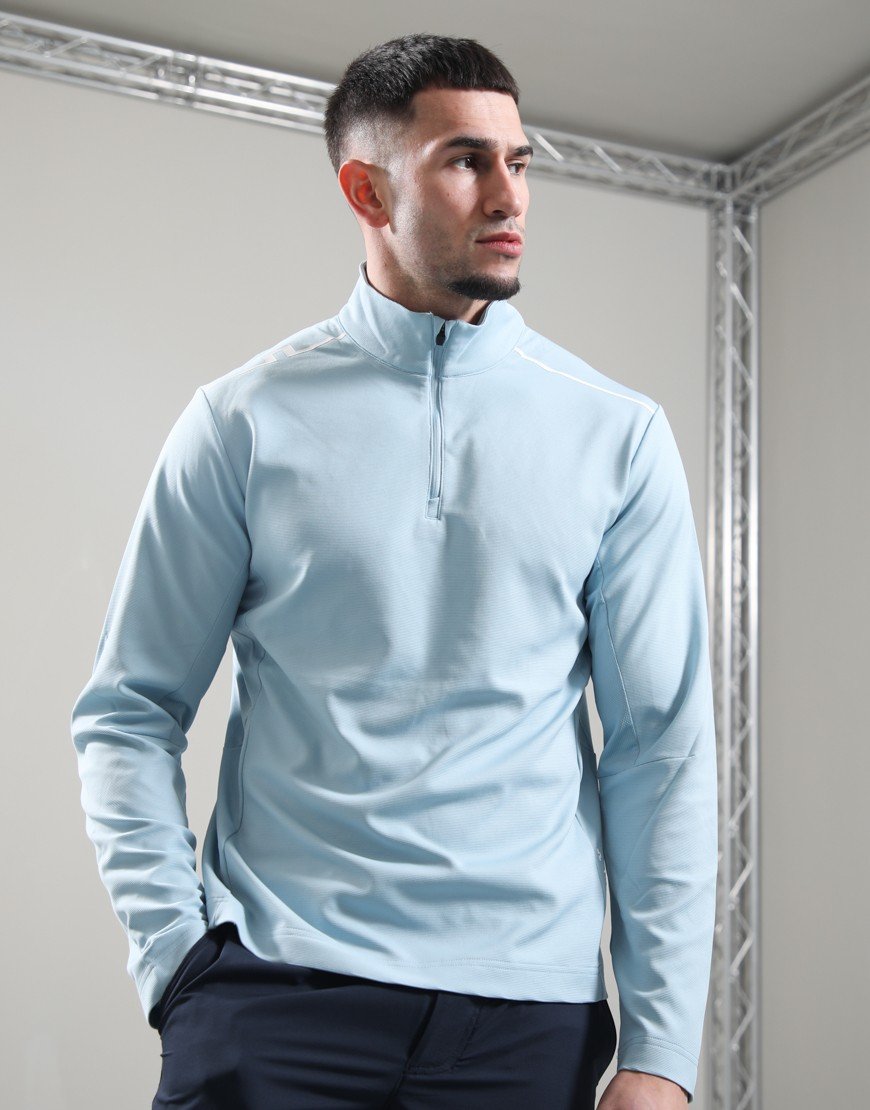 J.Lindeberg Leon Quarter Zip Mid Layer Forget Me Not