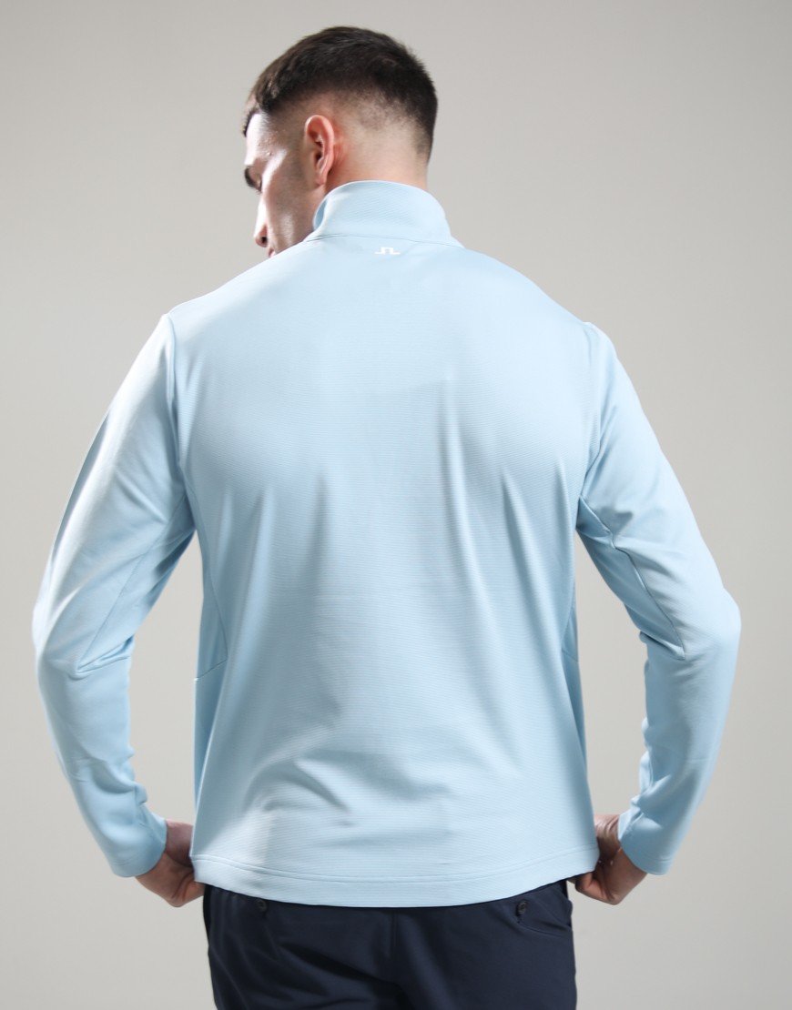 J.Lindeberg Leon Quarter Zip Mid Layer Forget Me Not