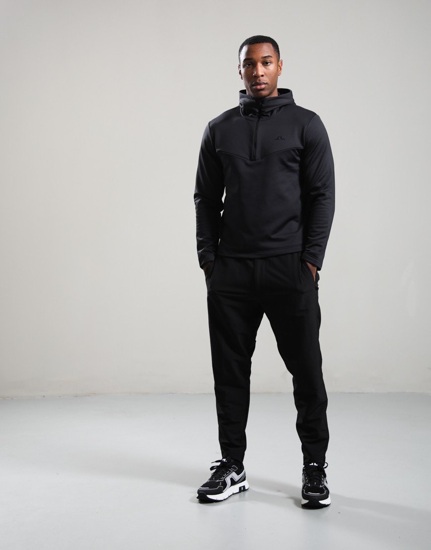 J.Lindeberg Maclean Quarter Zip Hooded Jacket Black