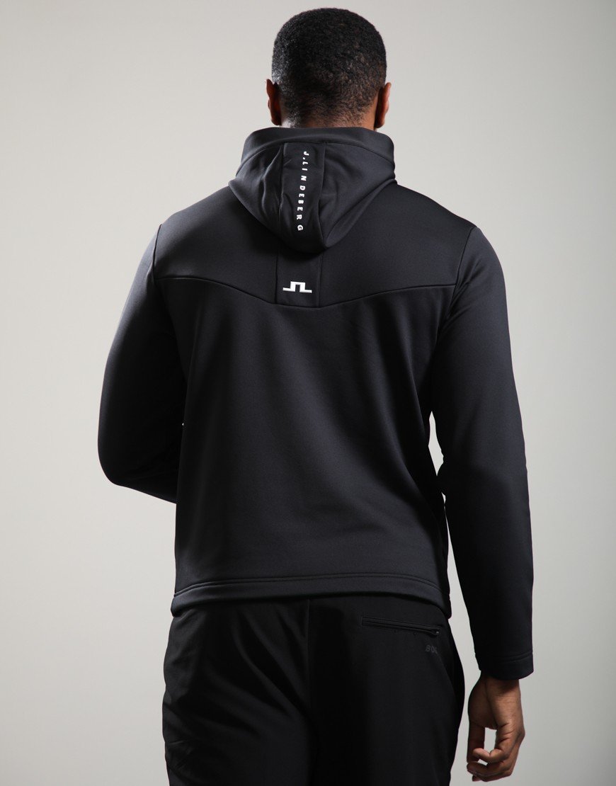 J.Lindeberg Maclean Quarter Zip Hooded Jacket Black