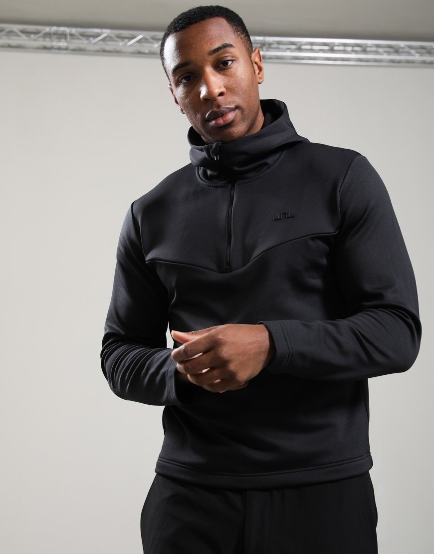 J.Lindeberg Maclean Quarter Zip Hooded Jacket Black