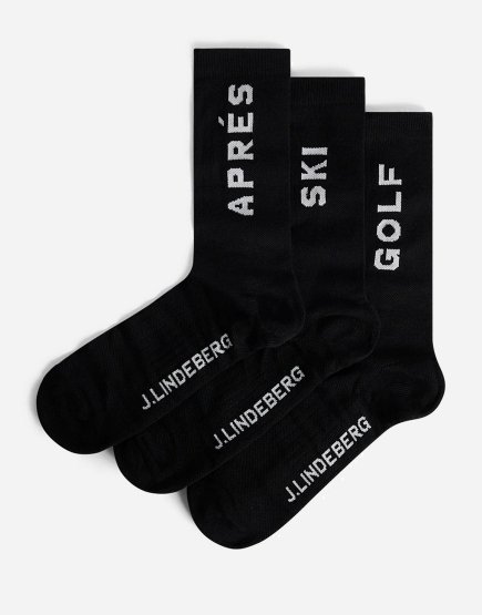 J.Lindeberg Miles Sock 3 Pack Black