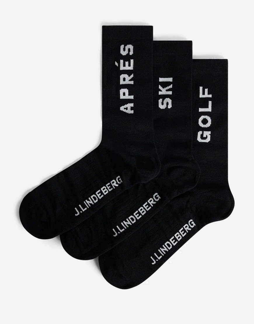J.Lindeberg Miles Sock 3 Pack Black