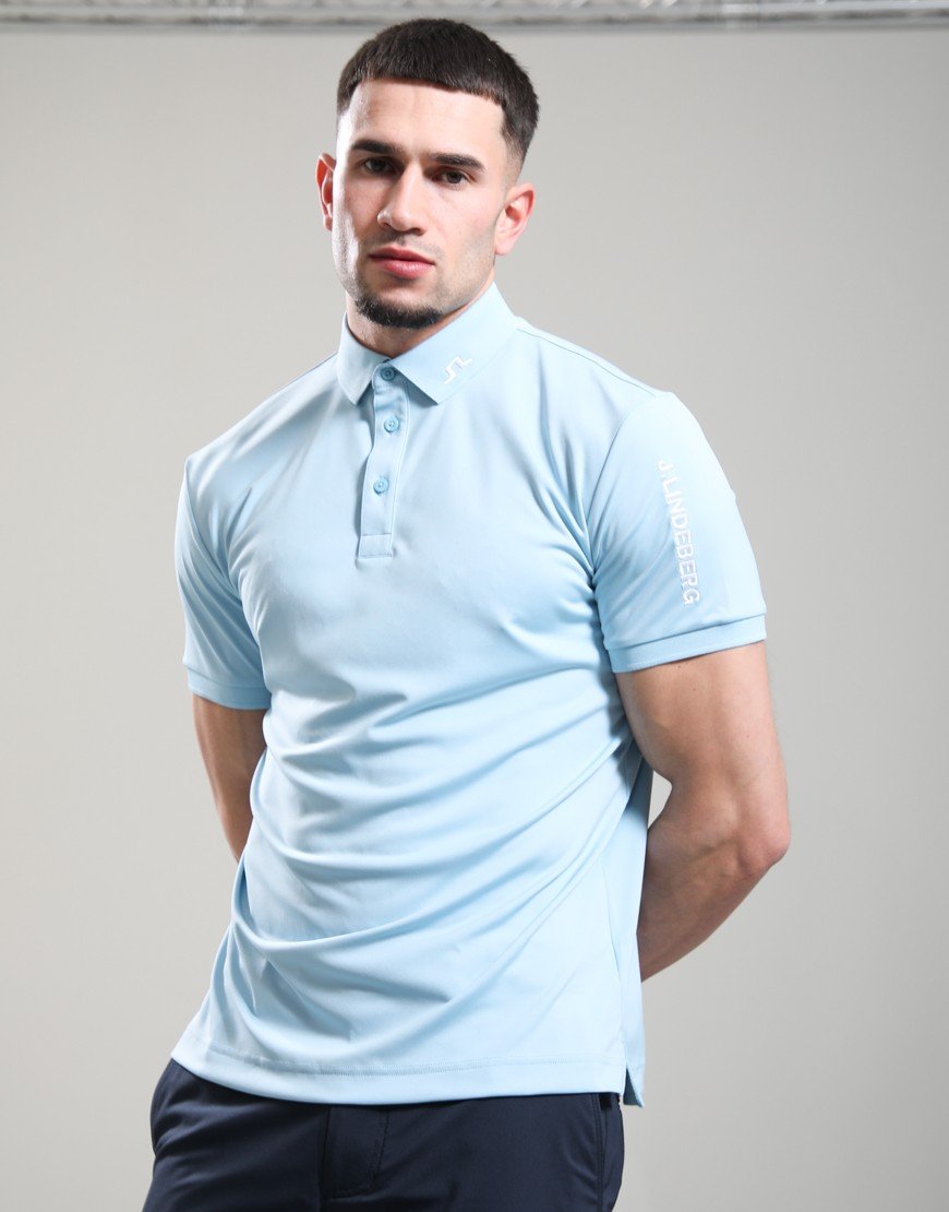 J.Lindeberg Tour Tech Polo Shirt Forget Me Not