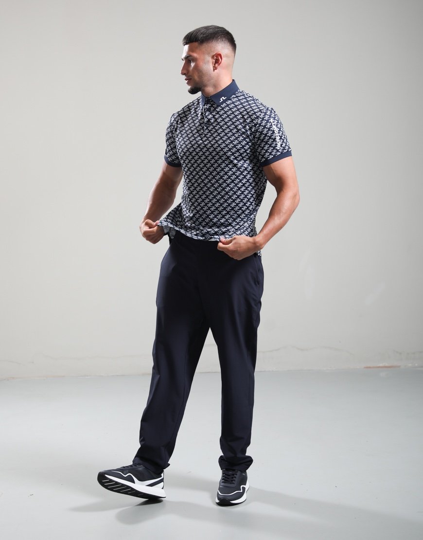 J.Lindeberg Tour Tech Print Polo Cardi/Jacquard/JL Navy