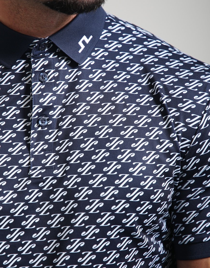 J.Lindeberg Tour Tech Print Polo Cardi/Jacquard/JL Navy