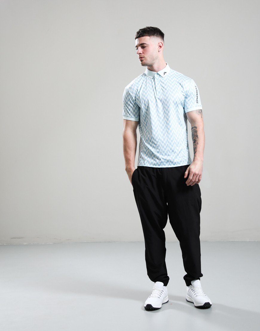 J.Lindeberg Tour Tech Print Polo Bridge Stack Skylight