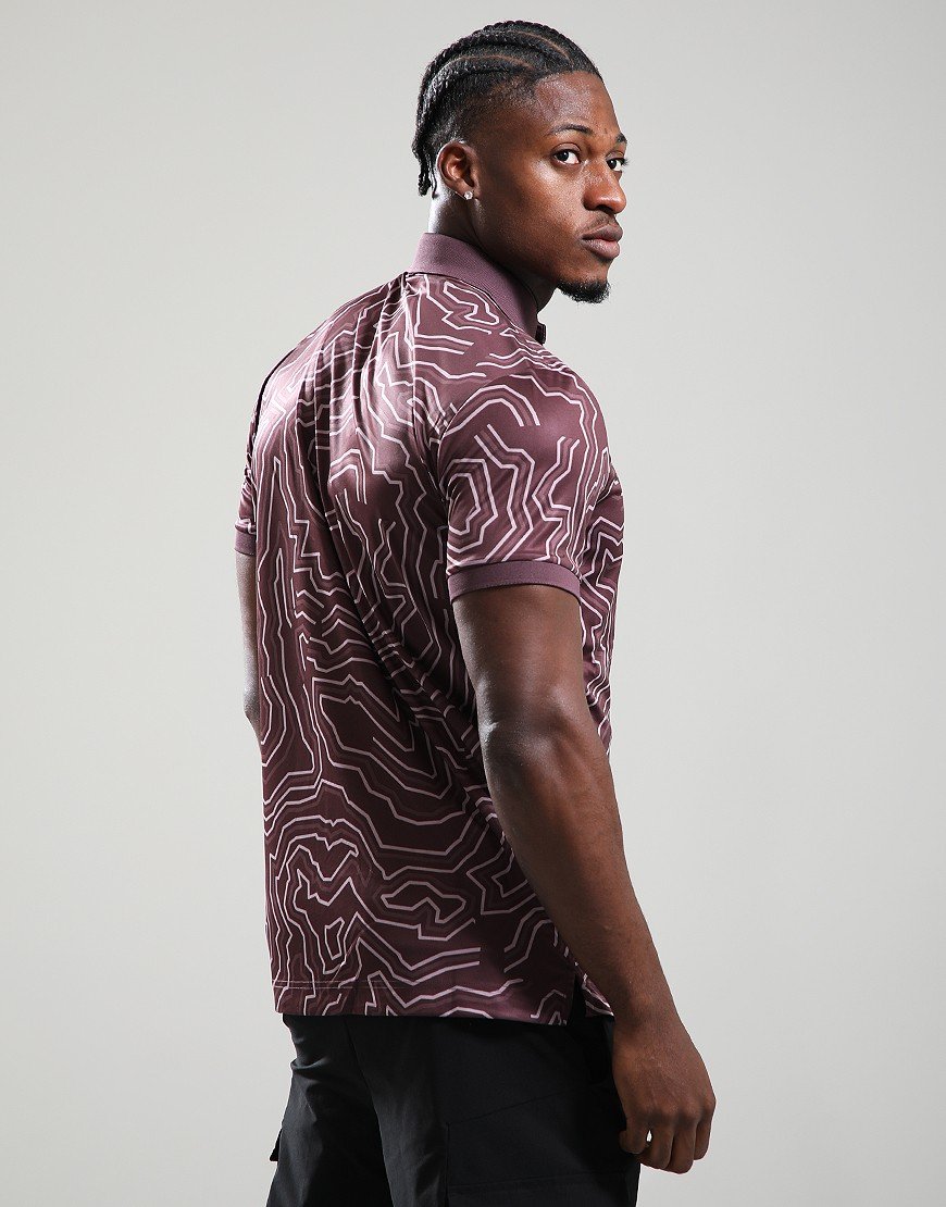 J.Lindeberg Tour Tech Print Polo Shirt Topo Huckleberry