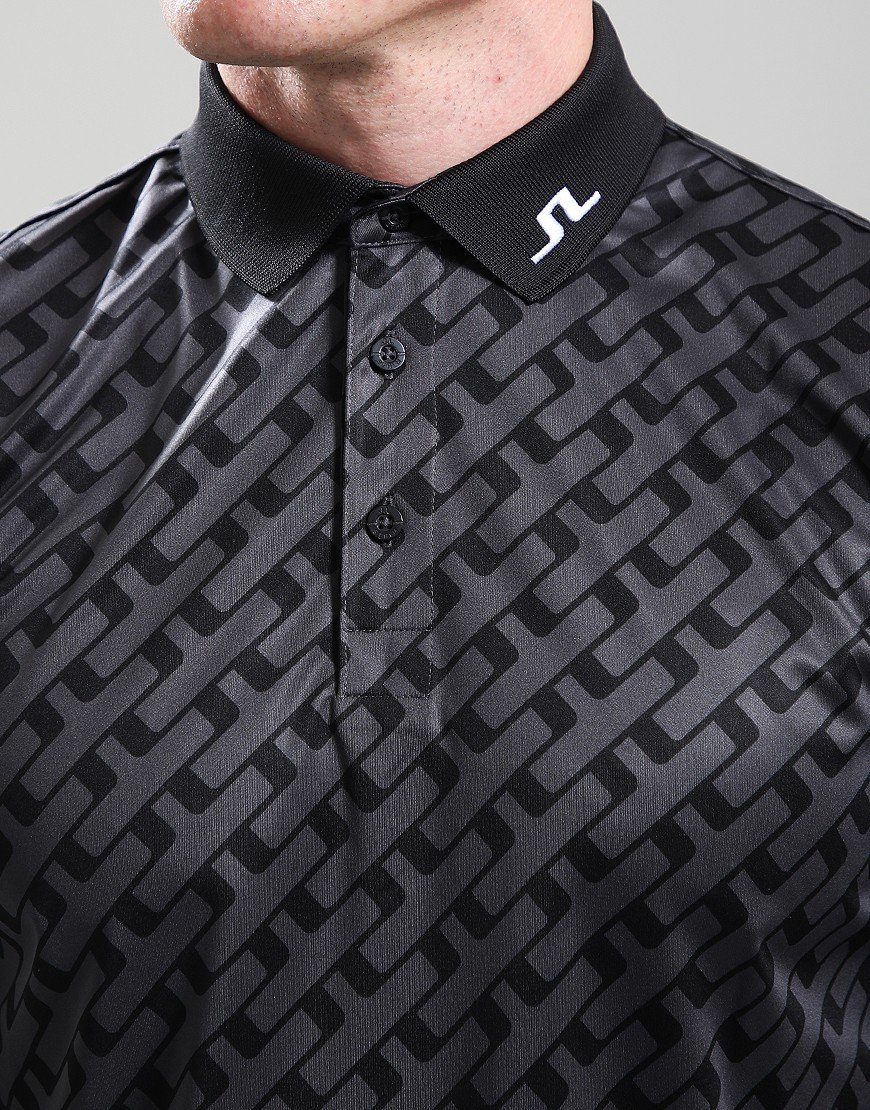 J.Lindeberg Tour Tech Print Polo Shirt Warp Forest