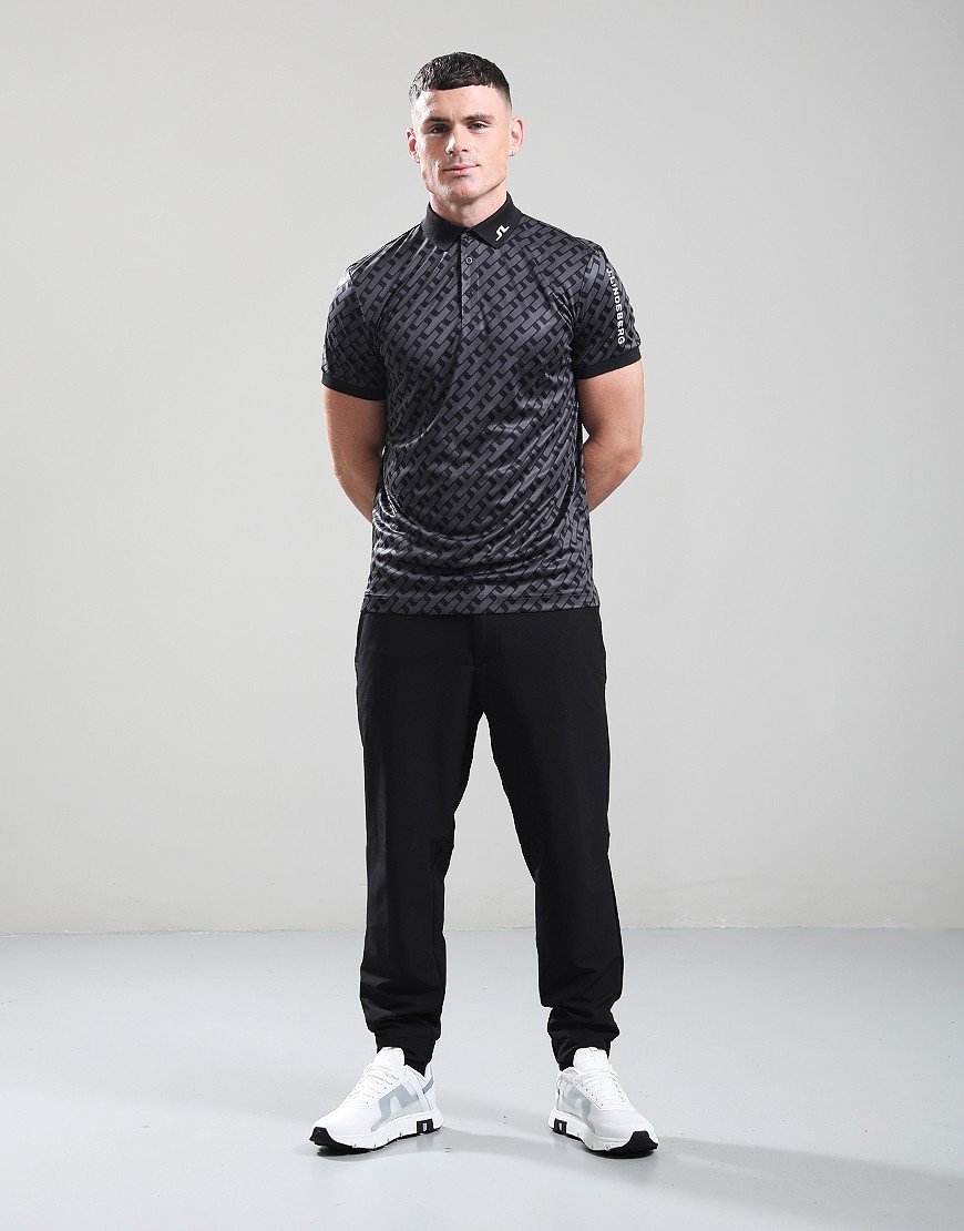 J.Lindeberg Tour Tech Print Polo Shirt Warp Forest