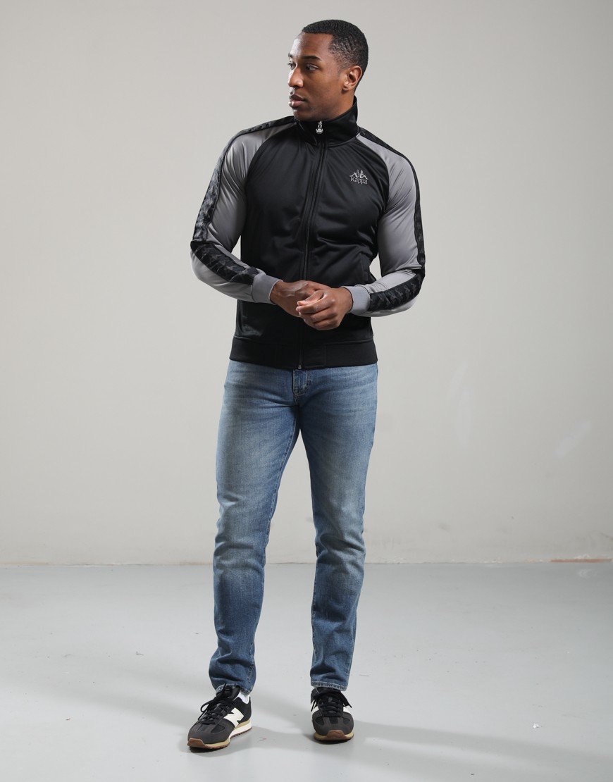 Kappa Banda Leander Track Jacket Black/Grey Maze