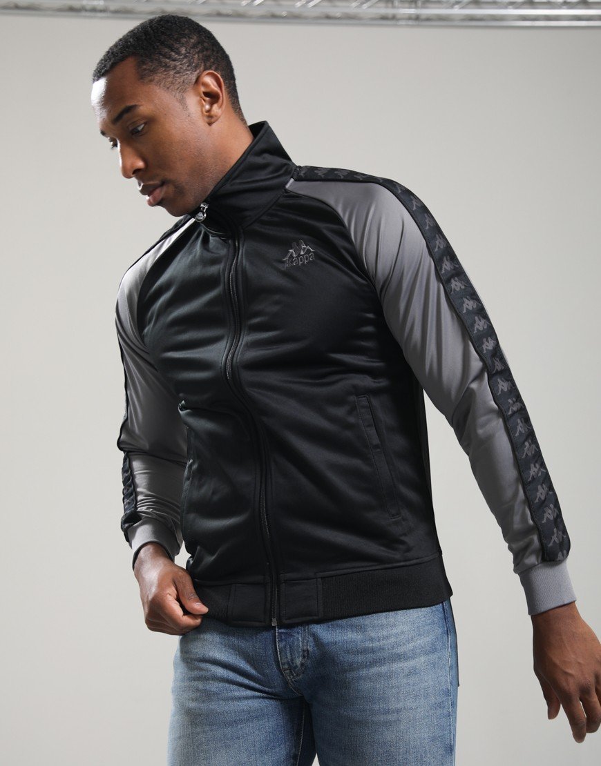 Kappa Banda Leander Track Jacket Black/Grey Maze