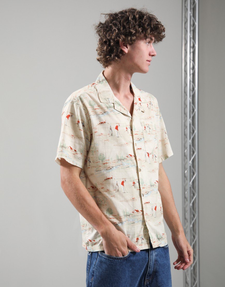Kestin Crammond Shirt Oatmeal Golf Print