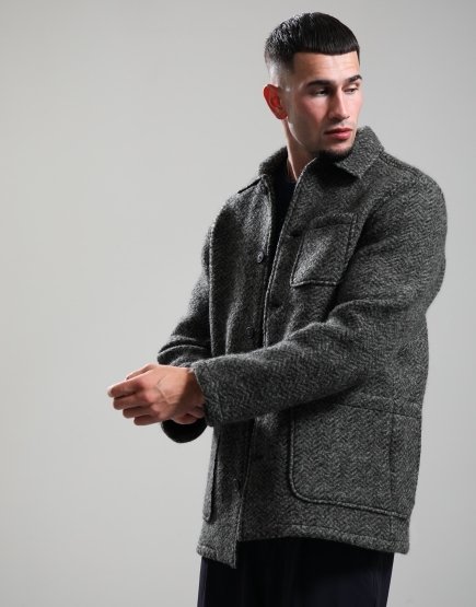 Kestin Ormiston Jacket Moss Wool Herringbone
