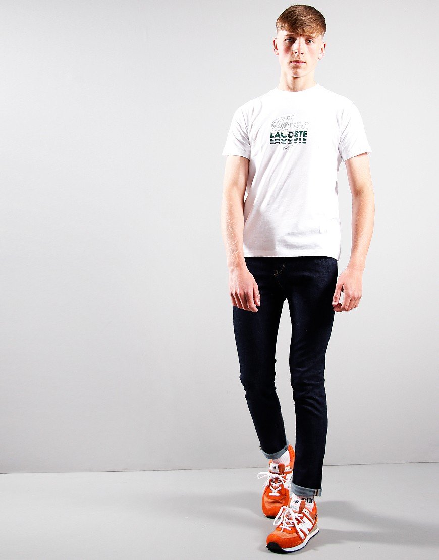 Lacoste Kids Crocodile Letter T-Shirt White