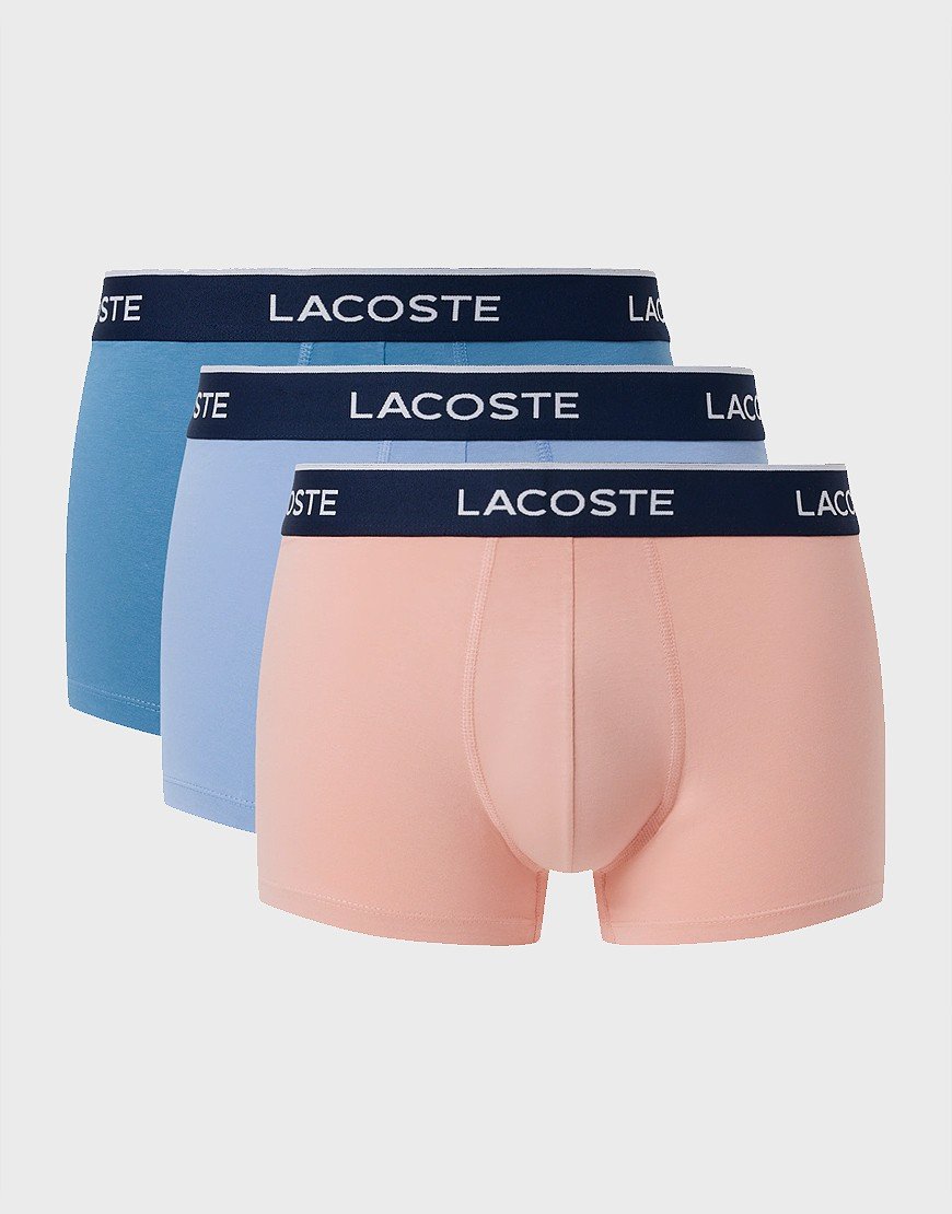 Lacoste Trunks 3 Pack Bleu / Bleu Clair / Rose