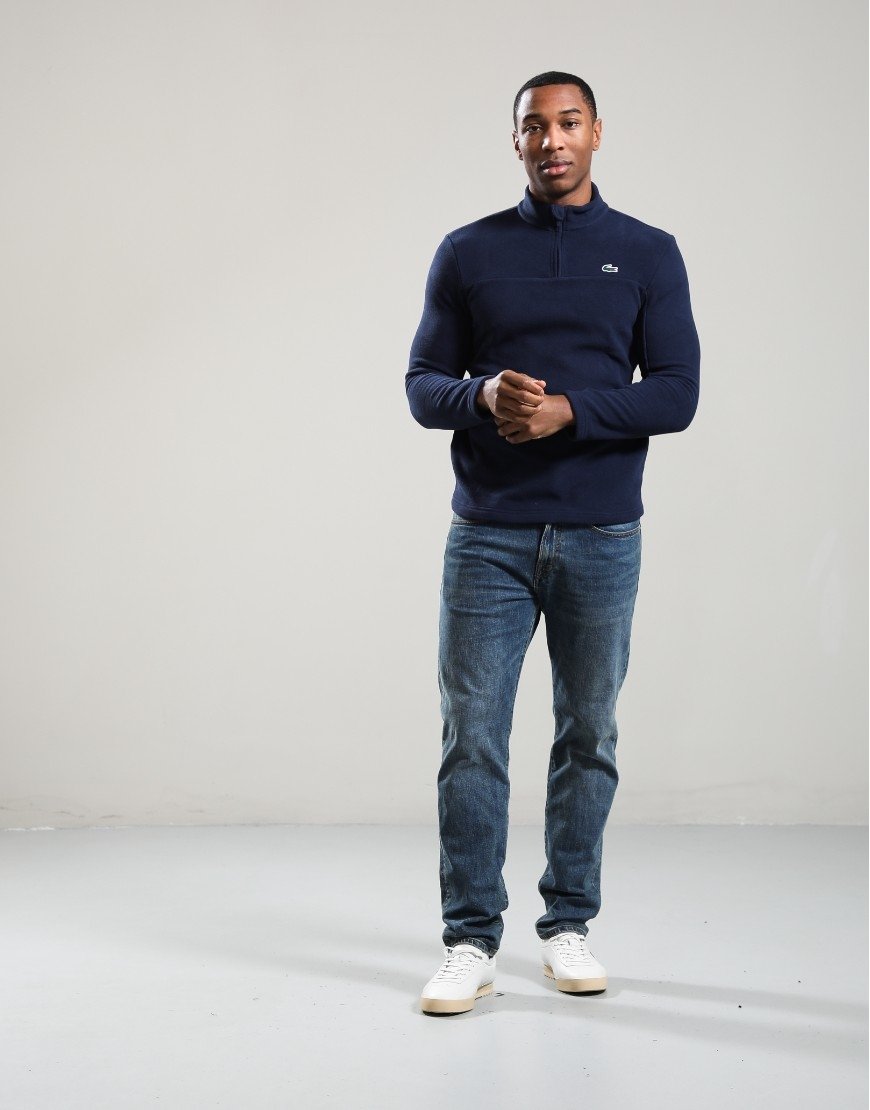 Lacoste 1/4 Polar Fleece Navy Blue