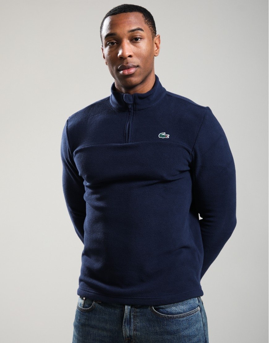 Lacoste 1/4 Polar Fleece Navy Blue
