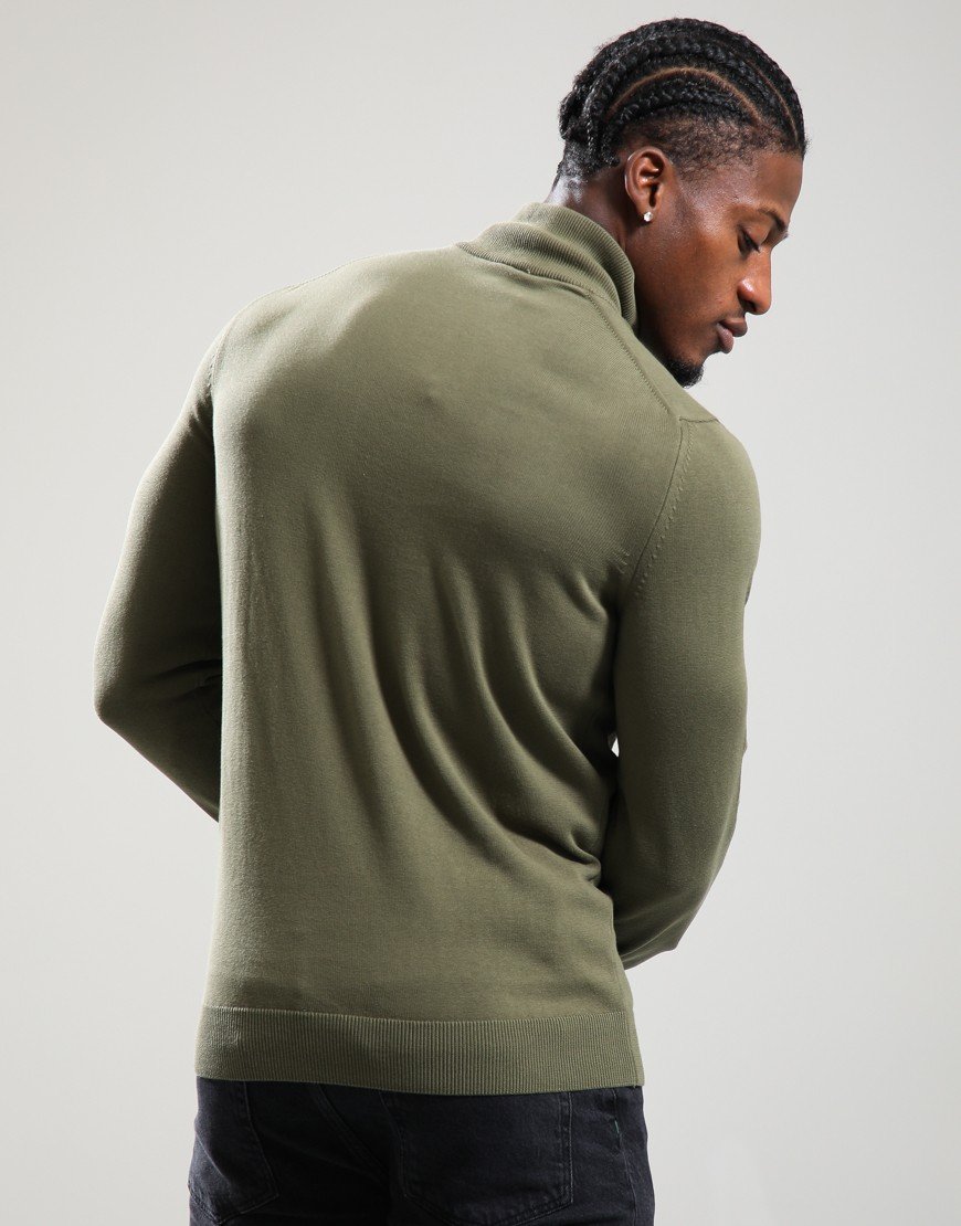 Lacoste Quarter Zip Knit Khaki Green Lacoste Quarter Zip Knit Khaki Green