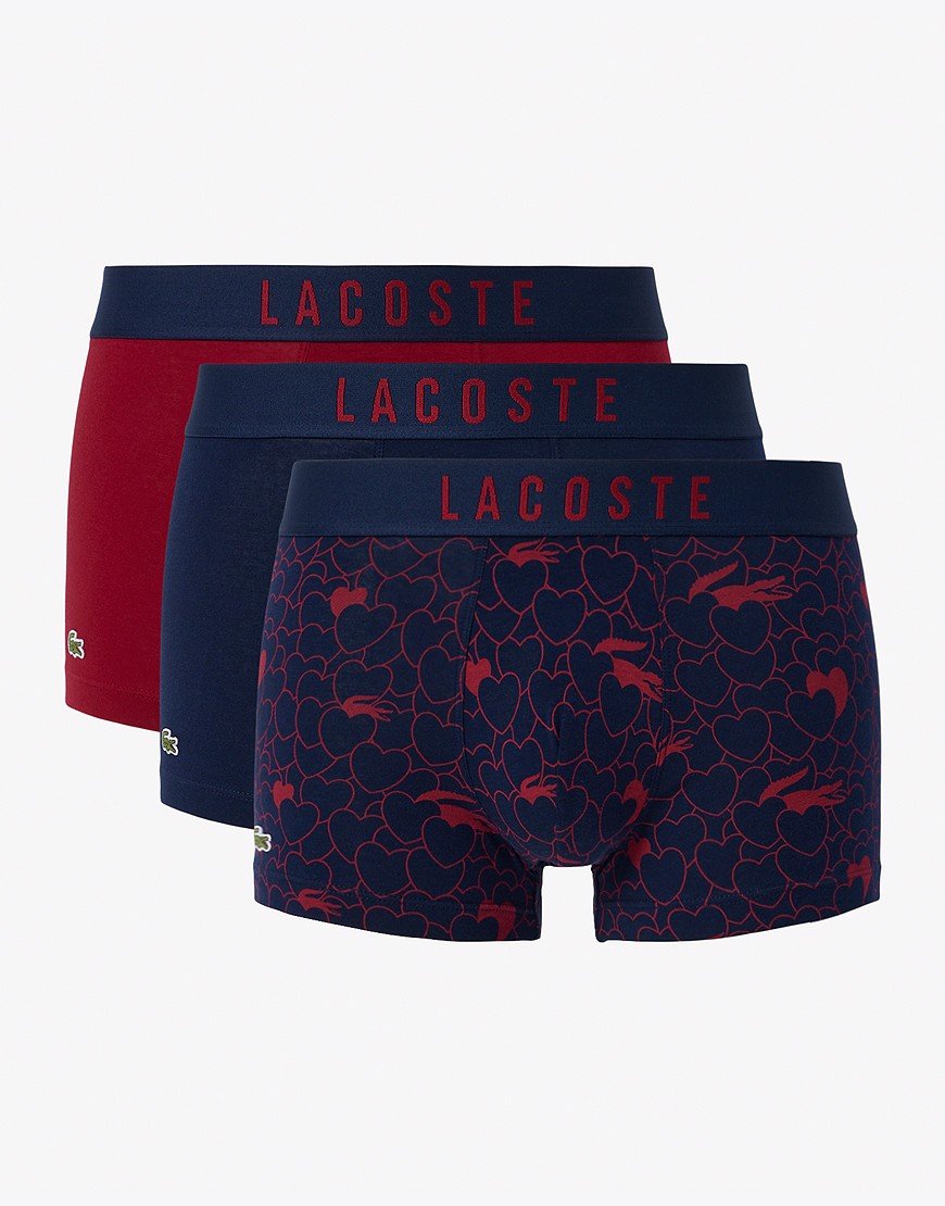 Laocste Edition Trunks 3 Pack Navy/Bordeaux