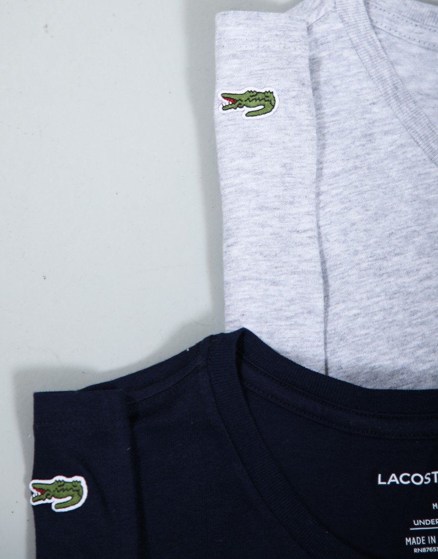 Lacoste 3 Pack Slim T-Shirt Miami/Silver Chine-Navy