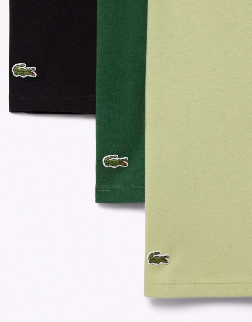 Lacoste Slim 3 Pack T-Shirts Vert/Noir