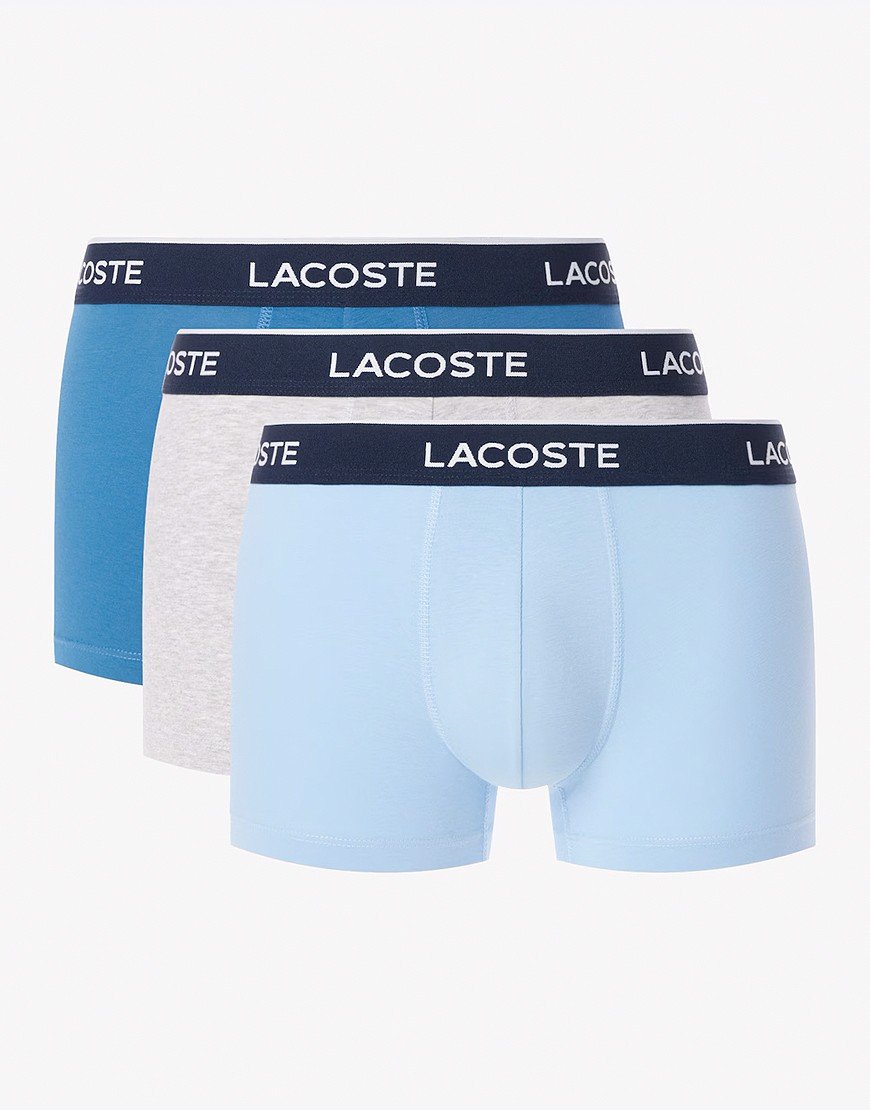 Lacoste Trunks 3 Pack Blue / Grey Chine