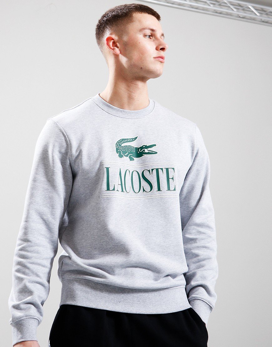 Lacoste Branded Crew Sweat Silver Chine