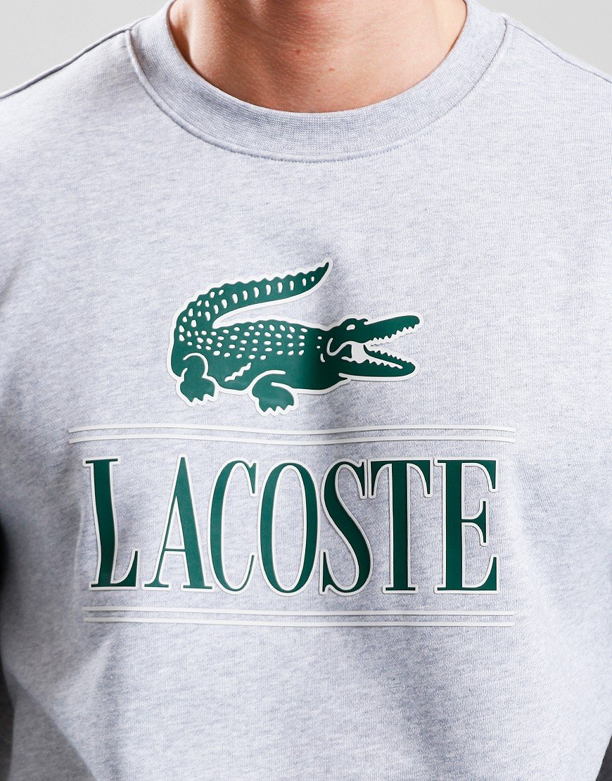 Lacoste Branded Crew Sweat Silver Chine
