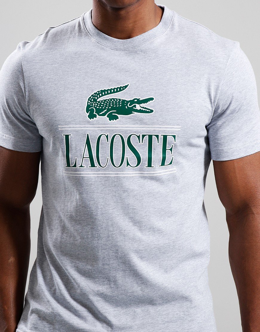 【関税・送料込 国内発】 LACOSTE Cracked Logo T-Shirt LACOSTE Men's Washed Effect Tennis Print T-shirt- Blue – K MOMO