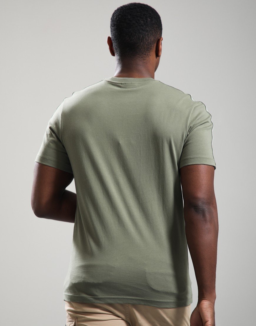 Lacoste Branded Stripe T-Shirt Khaki
