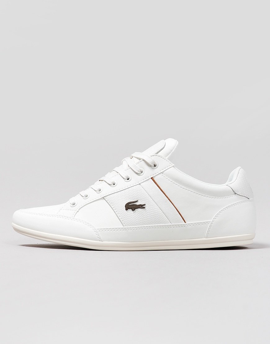 white lacoste chaymon trainers