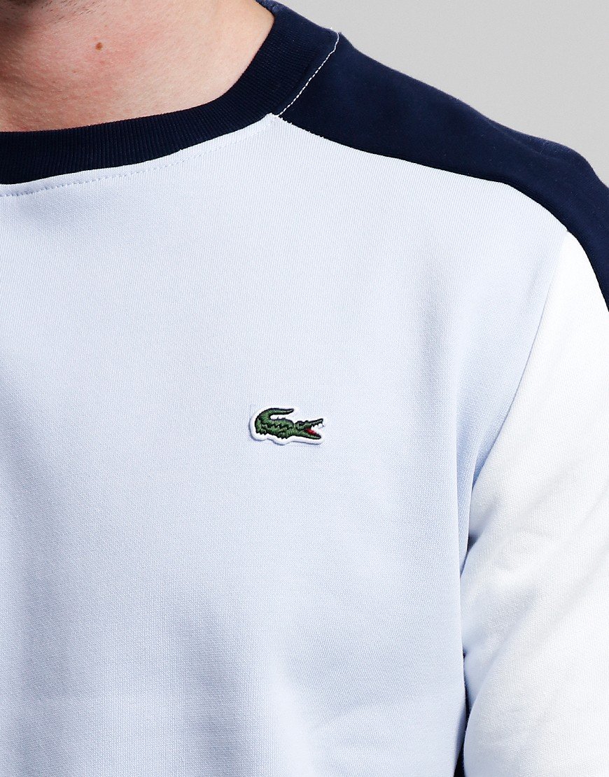 Lacoste Colour Block Crew Sweat Light Blue/Navy/White