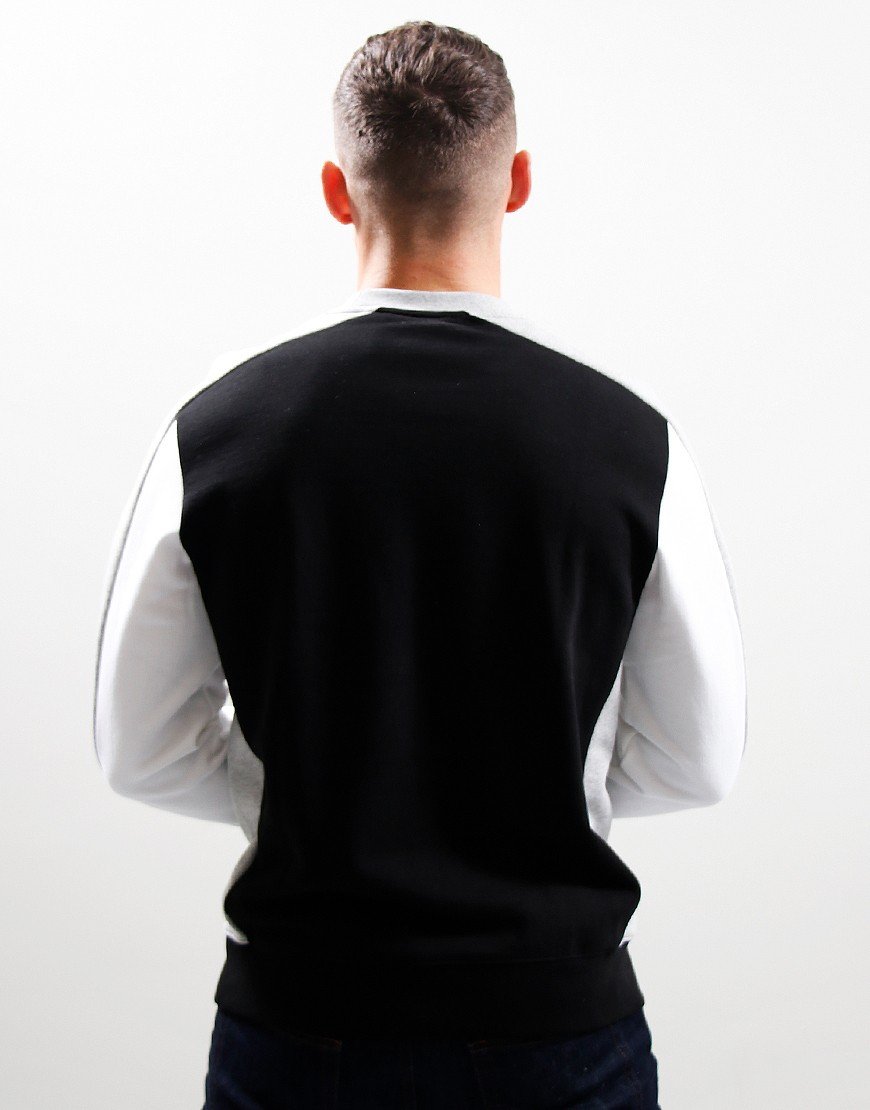 Lacoste Colour Block Sleeve Crew Sweat Black/Silver Chine-White