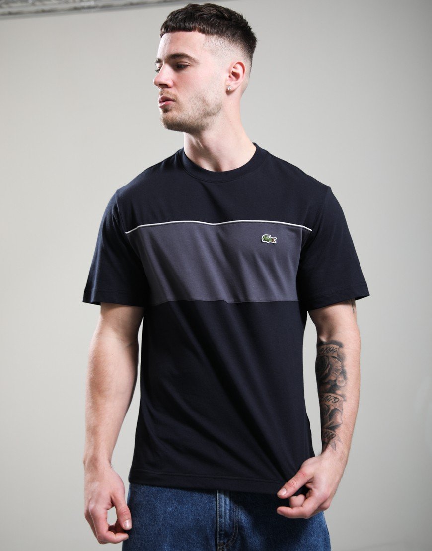 Lacoste Colour Block Cotton T-Shirt Blackbird/Graph