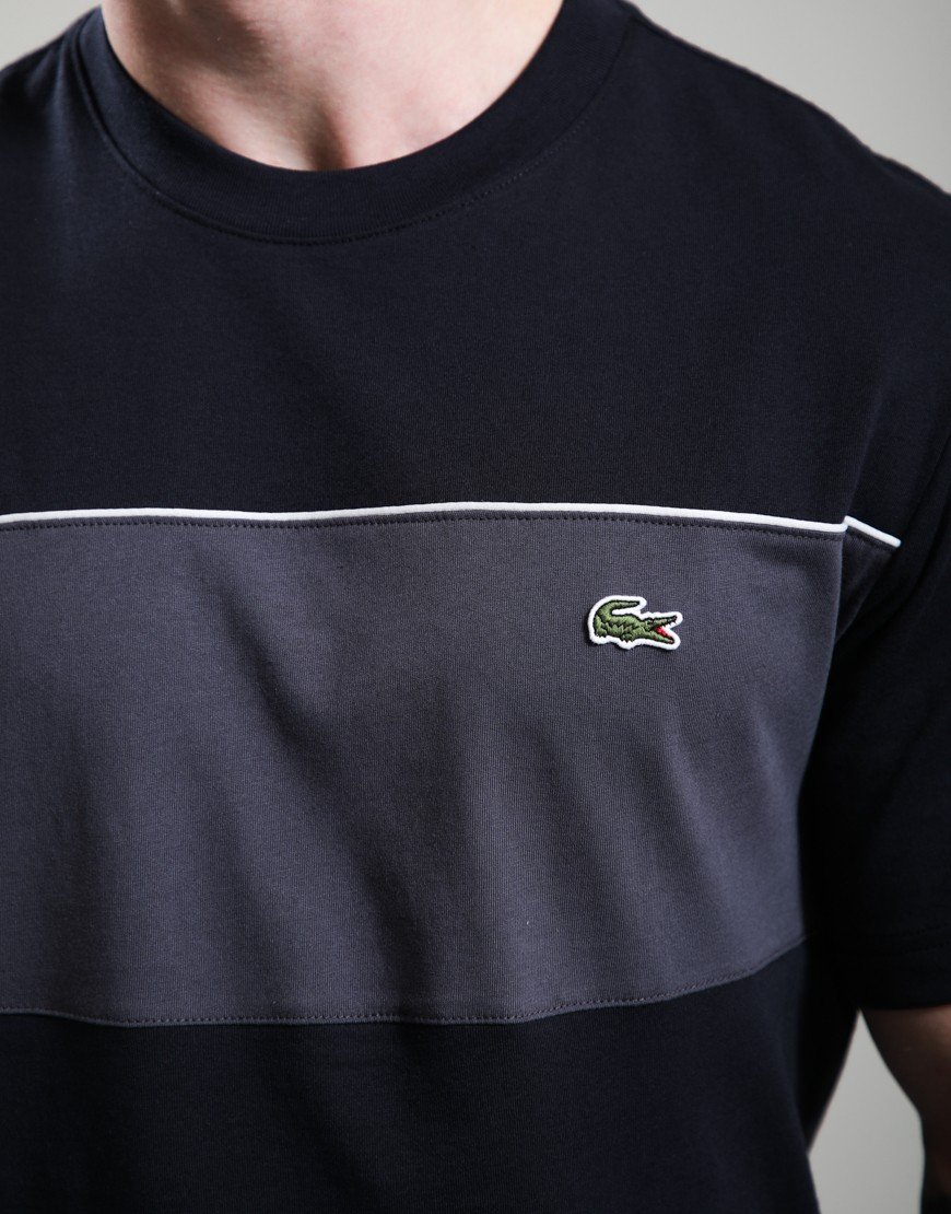 Lacoste Colour Block Cotton T-Shirt Blackbird/Graph