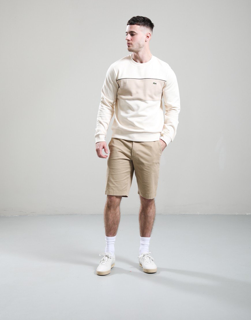 Lacoste Colour Block Fleece Crew Sweat Lapland/Lionne