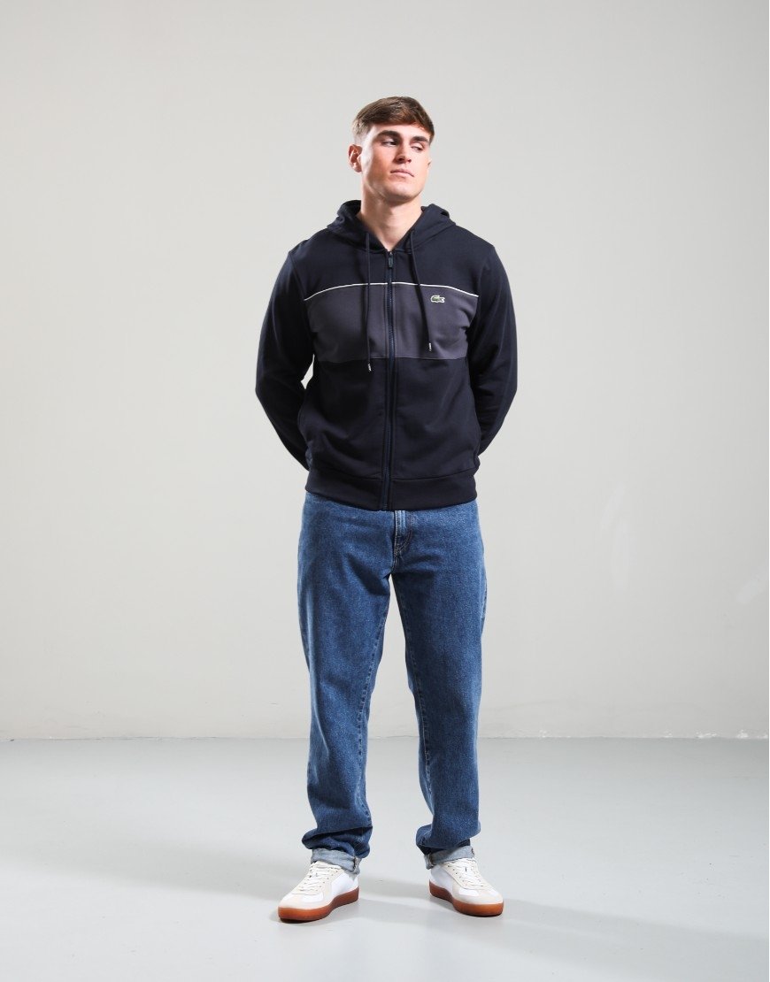 Lacoste Colour Block Zip Hoodie Blackbird/Graphite