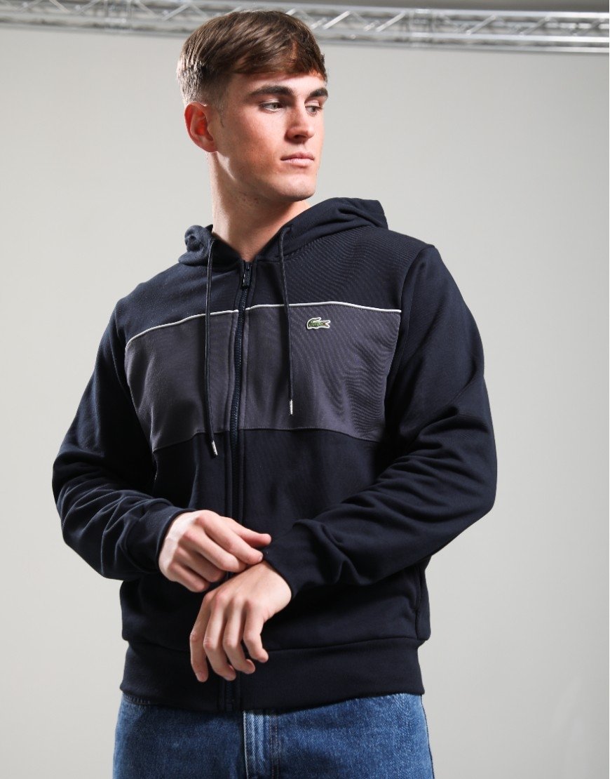 Lacoste Colour Block Zip Hoodie Blackbird/Graphite