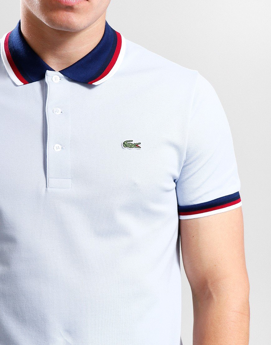 Lacoste Contrast Collar Polo Shirt Light Blue