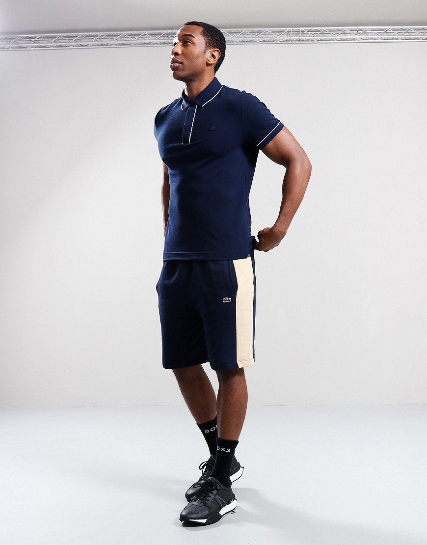 Lacoste Contrast Trim Polo Shirt Navy Blue